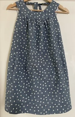 J. Vestido CrewCuts Sol Niña Talla 10 Denim Azul Tank/Estrellas Blancas, 4 de Julio Foto 1 de 4