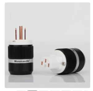 Spina di Alimentazione Rame Puro Versione USA IEC C15 Connettore Audio HiFi Cavo Adattatori - Foto 1 di 12