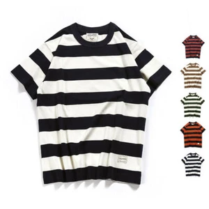 Vintage Men Prisoner Striped T-Shirts Causal Motorbike Short Sleeve Tee Shirt - Picture 1 of 20