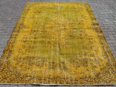 Alfombra amarilla 6x9, alfombra grande de lana, alfombra de gran tamaño, alfombra kilim, alfombras Foto 1 de 4