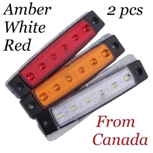 2x 12V 6 LED Side Marker Rear Light Truck Trailer 6-SMD 12 V - Picture 1 of 12