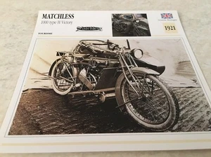 Ficha Moto Colección Atlas Motorcycle Matchless 1000 Tipo H Victory 1921 - Imagen 1 de 2