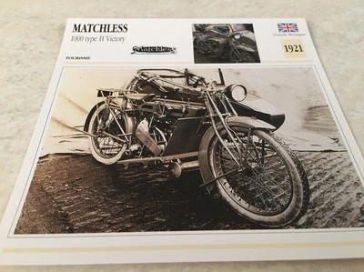 Ficha Moto Colección Atlas Motorcycle Matchless 1000 Tipo H Victory 1921 - Imagen 1 de 2