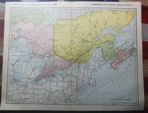 1906 Dated Train Route Map Eastern Canada All Railroad Lines Station Towns 11×9 - Picture 1 of 6