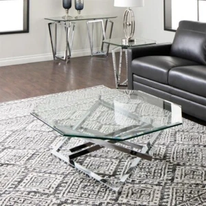 Tempered Octagon Glass table top - 1/2" Thick - Bevel Polish Edge, America Glass - Picture 1 of 4