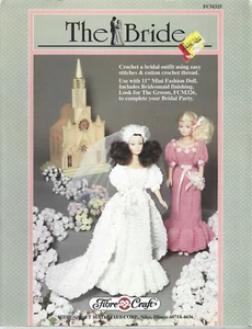 FIBRE CRAFT Crochet Pattern-Crochet a Bridal Outfit Fits 11" Mini Fashion Doll - Picture 1 of 1