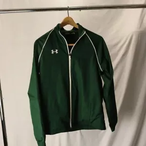 Under Amour thin jacket women XS NWOT deep green white pipping - Picture 1 of 15
