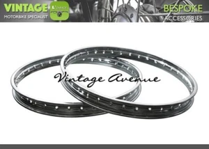 SUZUKI T20 T21 X6 T250-I/II FRONT + REAR CHROME WHEEL RIM 2PCS - Picture 1 of 2