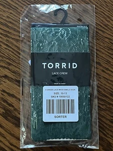 Calcetines de encaje tórrido, calcetín al tobillo, verde, mujer talla 10-13, nuevos en paquete nuevos con etiquetas - Imagen 1 de 4
