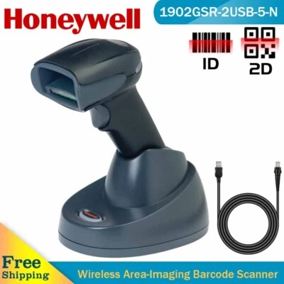 Honeywell Wireless Barcode Scanner 1902GSR-2USB-5-N Handhold USB 1D 2D Scanner - Image 1 of 4