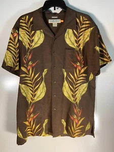 Quicksilver Short Sleeve ButtonUp Shirt Mens Large Vintage Floral Hawaiian Shirt - Picture 1 of 6