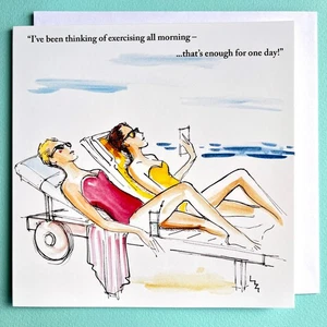 FUNNY BIRTHDAY CARD FOR HER;NOT RUDE;BEACH; TOP SELLER;EXERCISE;UK MADE - Picture 1 of 13
