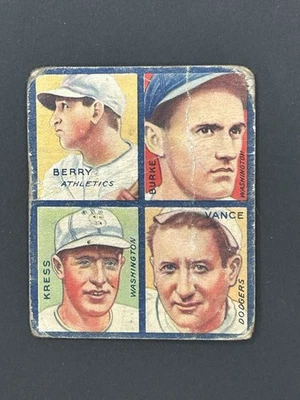 1935 Goudey 4-in-1 - R321 Dazzy Vance, Red Kress, Charlie Berry #2C (RC) - Image 1 of 2