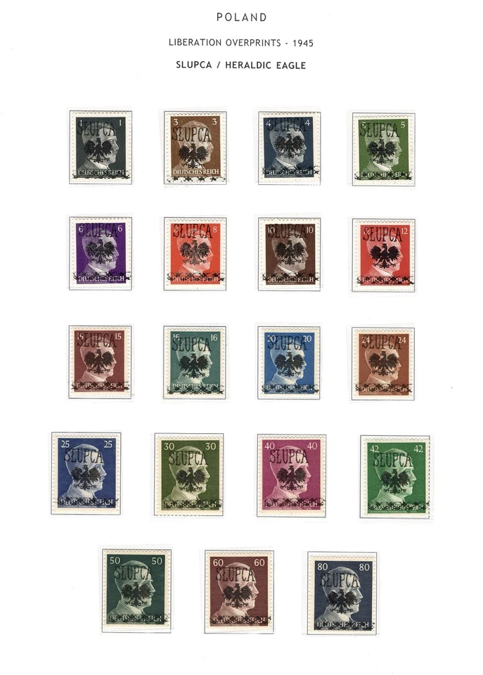 Poland WWII (1945) - Soviet Zone Local Post Overprint “Slupca” - Image 1 of 1