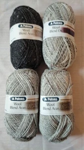 400g(4x 100g) Patons Wool Blend Aran, 63% Wool/37% Acrylic. Mixed Greys. - Picture 1 of 1