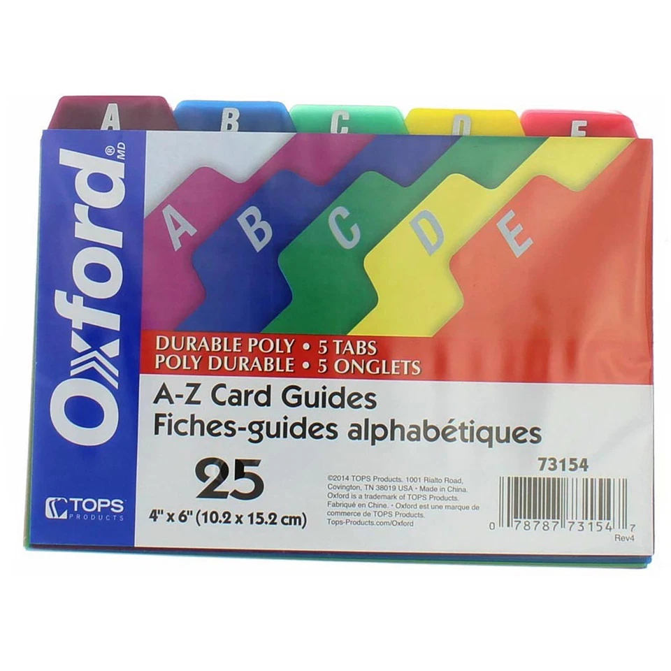 Oxford A-Z Card Guides Index Card Dividers - Image 1 of 1