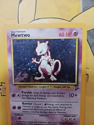 Swirl In Hand - Mewtwo Base Set 2 10/130 Holo Rare MP/HP Pokemon TCG - Image 1 of 4