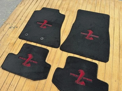 For mustang shelby gt 500 Floor mats carpet  black set of4 LHD 2015-23 - Image 1 of 2