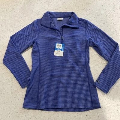 Columbia Womens Crestone Ridge Quarter Zip Pullover Shirt Purple Textured Small - Image 1 of 4