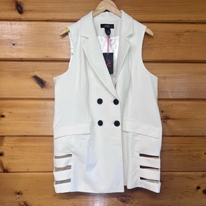 NUEVO CON ETIQUETAS XL Vestido Sarah Vestido Formal Informal Blanco Terciopelo Medianoche Forrado - Imagen 1 de 4