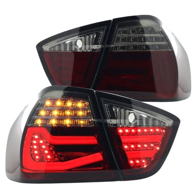 Red/Smoke Fits 2005-2008 Bmw E90 325I 328I 4Dr Sedan Led Tail Lights Lamps L+R Foto 1 de 4