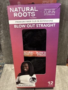 Curlkalon Blow Out Straight 12" Clip-In natürliche schwarze Haarverlängerungen - 9ct - Bild 1 von 1