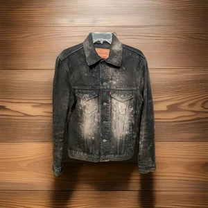Giacca camionista Levis 70589 media nera denim lavaggio acido made in Mexico etichetta rossa - Foto 1 di 18