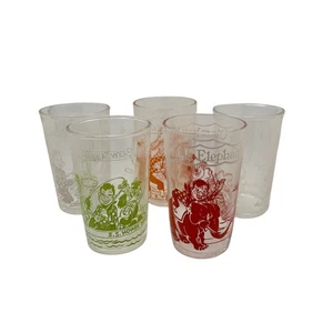 Vintage 1950s Howdy Doody Welch’s Cartoon Character Juice Glass Set of 5 - Picture 1 of 7