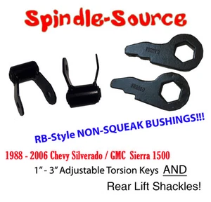 3" Torsion Keys AND 1.75" Rear SHKL FOR 88 - 06 Chevy Silverado GMC Sierra 1500 - Picture 1 of 1