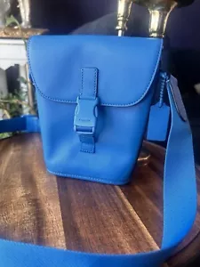 COACH Track Small Flap Crossbody Bag In Racer Blue NEW - Picture 1 of 9