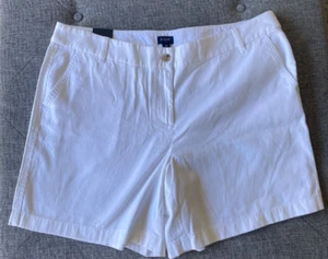 New - J. Crew Factory Women's White Chino Shorts Size 16 Cotton 7” Inseam - Picture 1 of 8