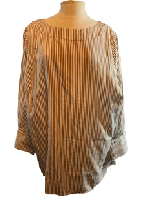 Brooke Shields Timeless Blouse womens 22W Striped Tunic NEW Classic - Picture 1 of 18