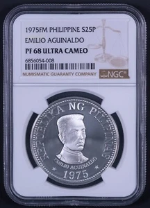 FM Philippine S25P 1975 - Emilio Aguinaldo - NGC PF68 - RB008 - Imagen 1 de 2
