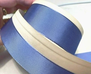 vintage rayon grosgrain trim ribbon 1" periwinkle 1yd made in USA - Picture 1 of 4
