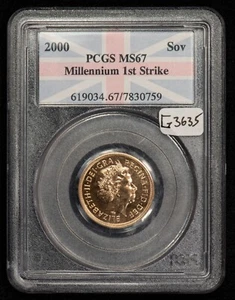 2000 Great Britain Gold Sovereign .2355 AGW - Millennium FS - PCGS MS 67 - G3635 - Picture 1 of 6