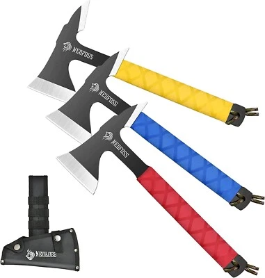 Juego de hachas de lanzamiento y Tomahawks 10,6" Full Tang paquete de 3 Foto 1 de 4