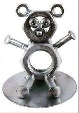 Teddy Bear Hand Crafted Recycled Metal Art Sculpture Figurine