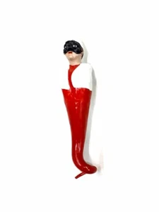 1 corno pulcinella scio terracotta 30 cm porta fortuna amuleti horn charms - Foto 1 di 2