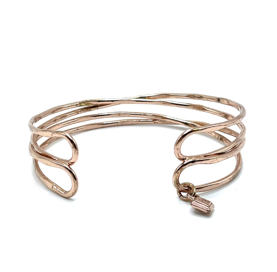 Vera Bradley Cuff Crossings Minimalist  Bracelet Rose Gold Crystal Dangle - Image 1 of 4