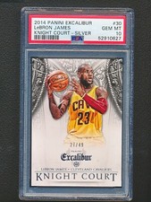 2014-15 Panini Excalibur Knight Court #30 LeBron James Silver 27/49 PSA 10