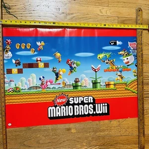 NINTENDO Wii SUPER MARIO BROS VIDEO GAME POSTER NEW 34x22 Out Of Print RP6302 - Picture 1 of 10