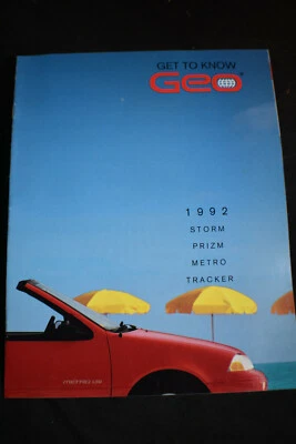Folleto Get to Know Geo 1992 *Storm*Prizm*Metro*Tracker* Foto 1 de 4