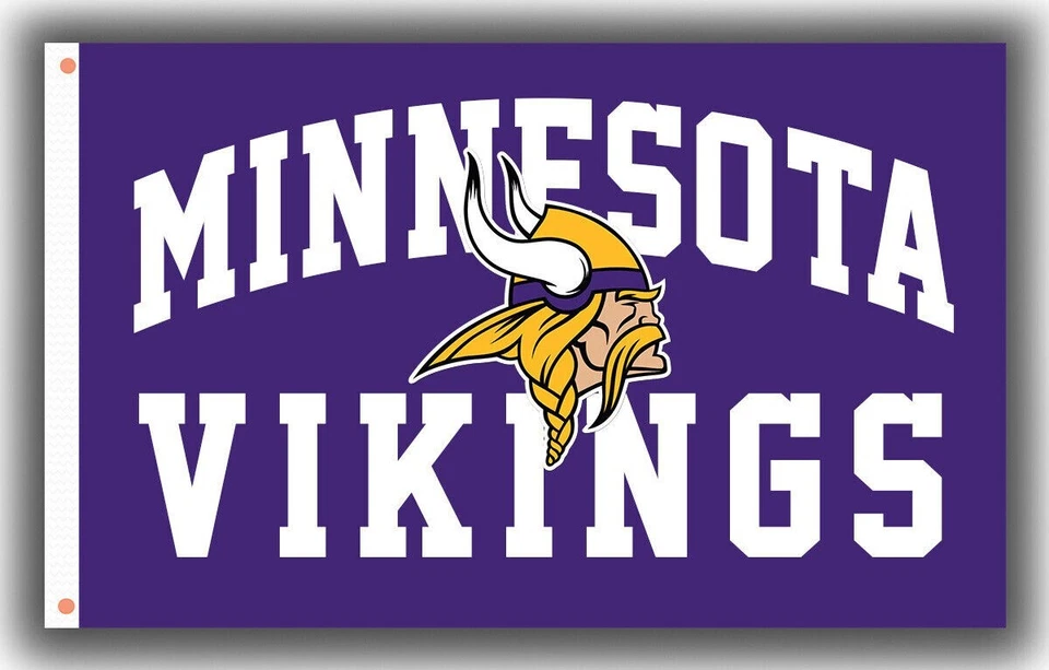 Minnesota Vikings 3x5 ft Flag Banner NFL Football Free Shipping - Image 1 of 1