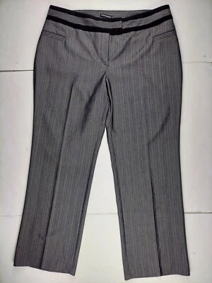 20W Fashion Bug Grey Black Pinstripe Pants Office Trousers  - Image 1 of 4