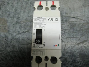 SIEMENS CIRCUIT BREAKER CQD250 50 AMP 2-POLE 277 VAC - Picture 1 of 7