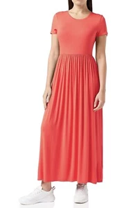 Amazon Essentials Women's Coral Short-Sleeve Waisted Maxi Dress - Size: M - Picture 1 of 4