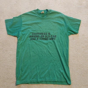 Downerwear Vintage grünes Tshirt Größe M Glück ist eine junge Frau - Bild 1 von 4