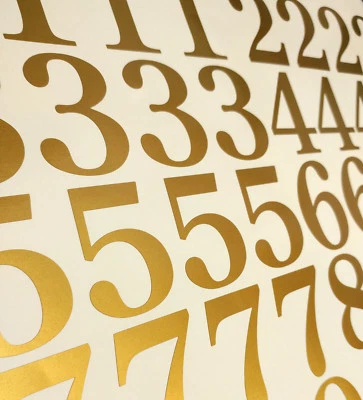 Lote de 40 calcomanías metálicas de color dorado, buzón, números de casa, pegatinas,[siglo] Foto 1 de 4