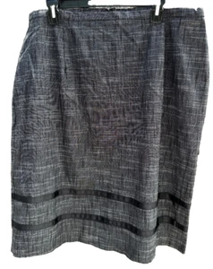 David Paul Rock 18W Plus schwarz weiß Twill Knopf Reißverschluss elastische Taille Band Schleifen - Bild 1 von 12