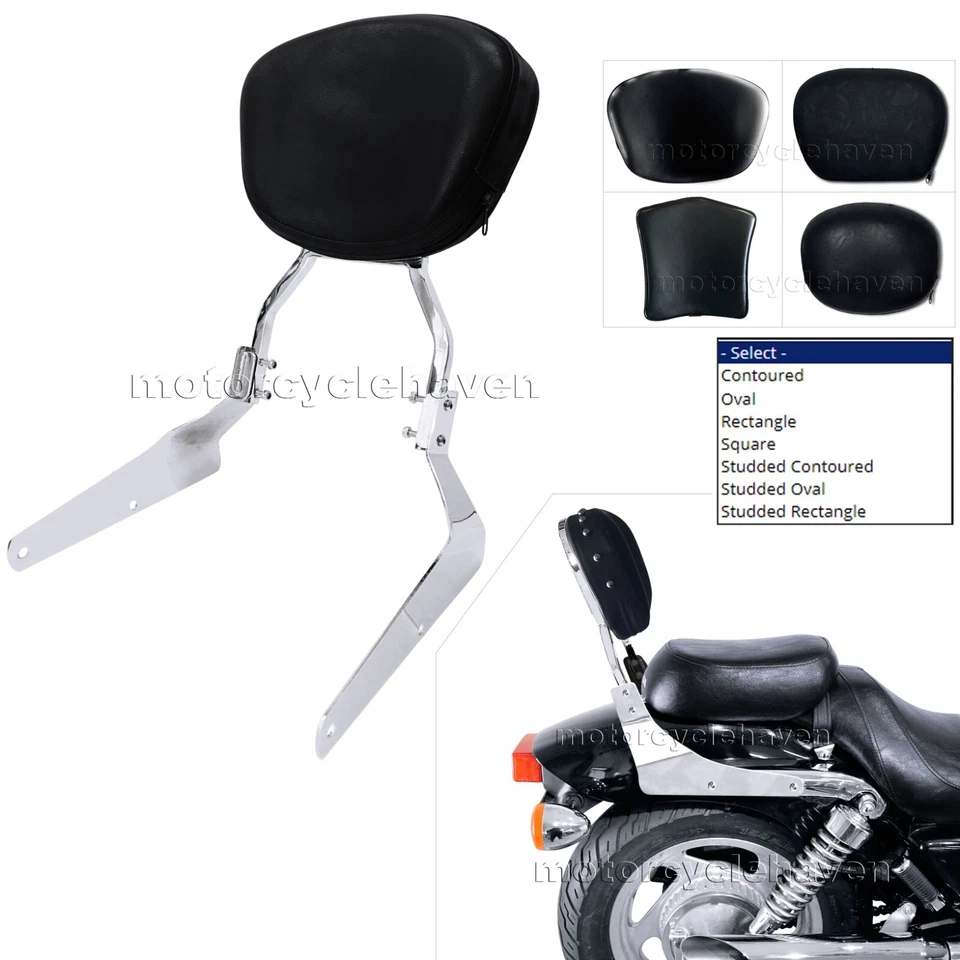 Cojín de respaldo cromado para pasajeros barra Sissy para Honda Magna 750 VF750 1994-2003 Foto 1 de 4